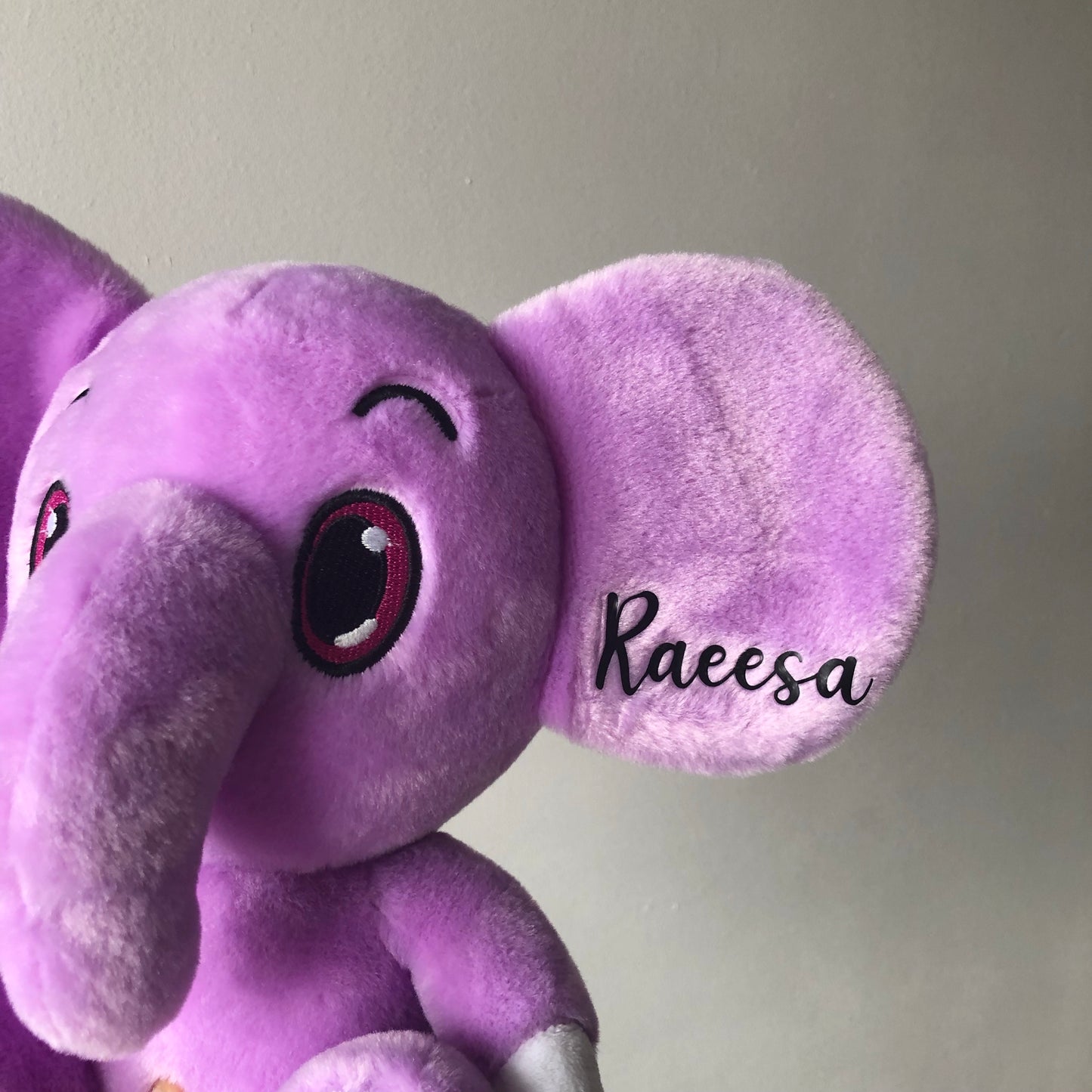 Personalised elephant plushie