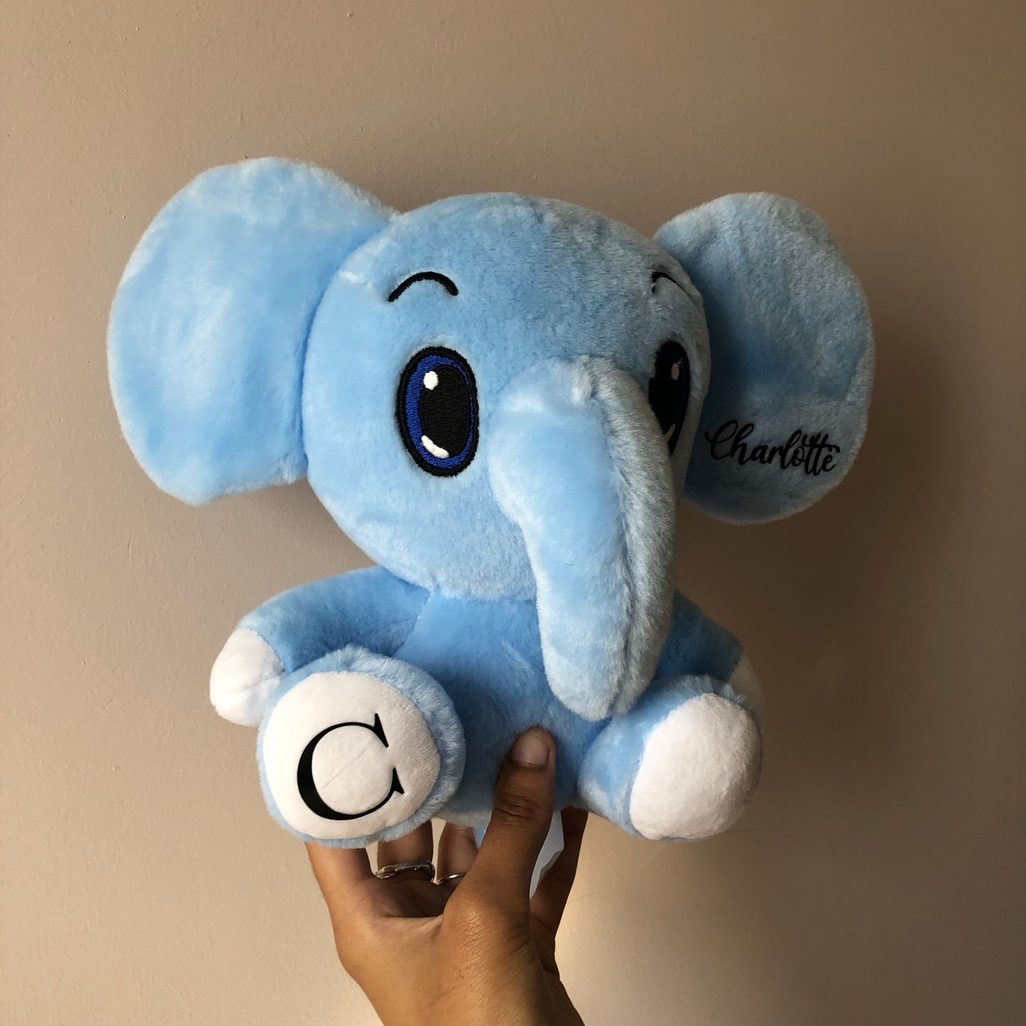 Personalised elephant plushie