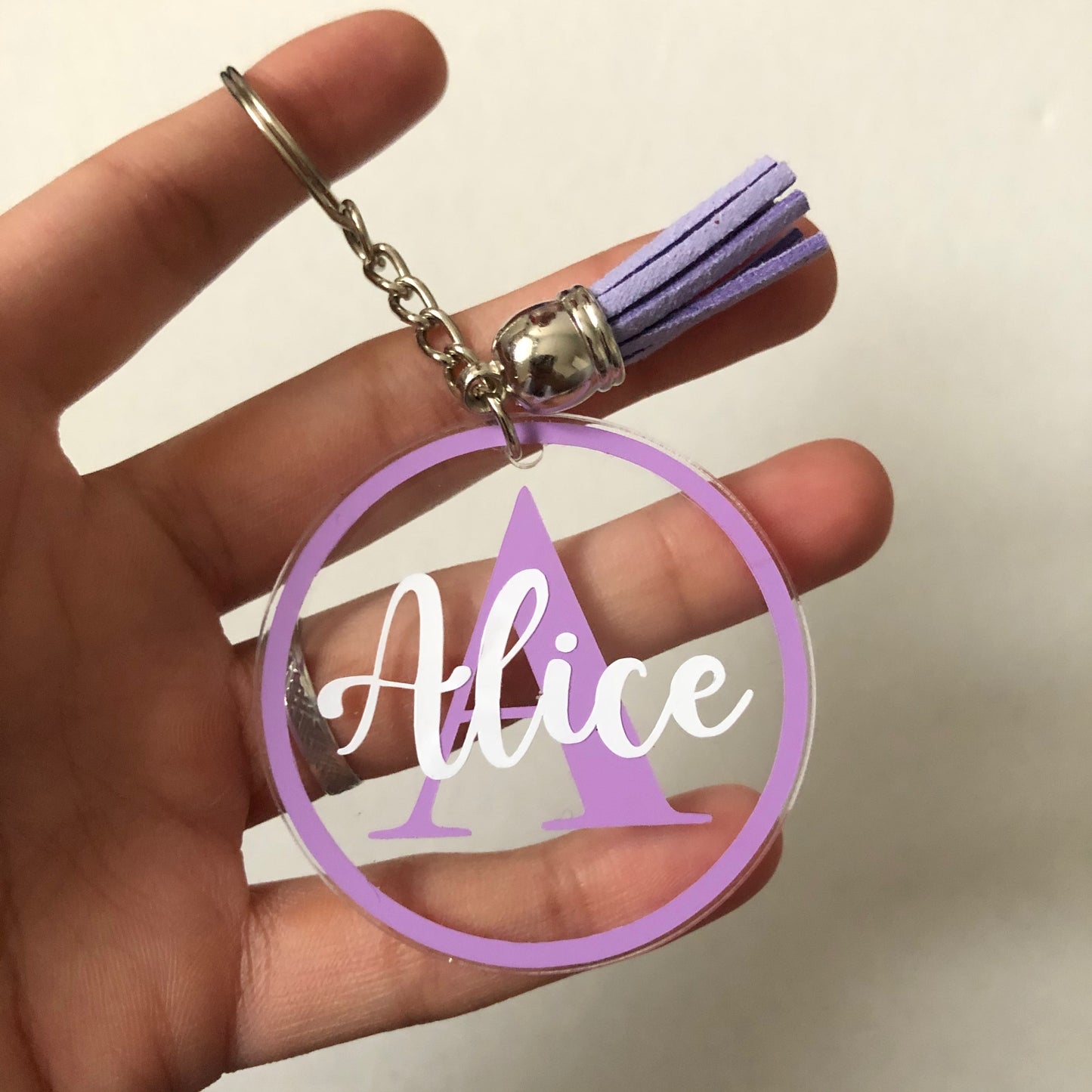 Personalised Circle monogram keyring