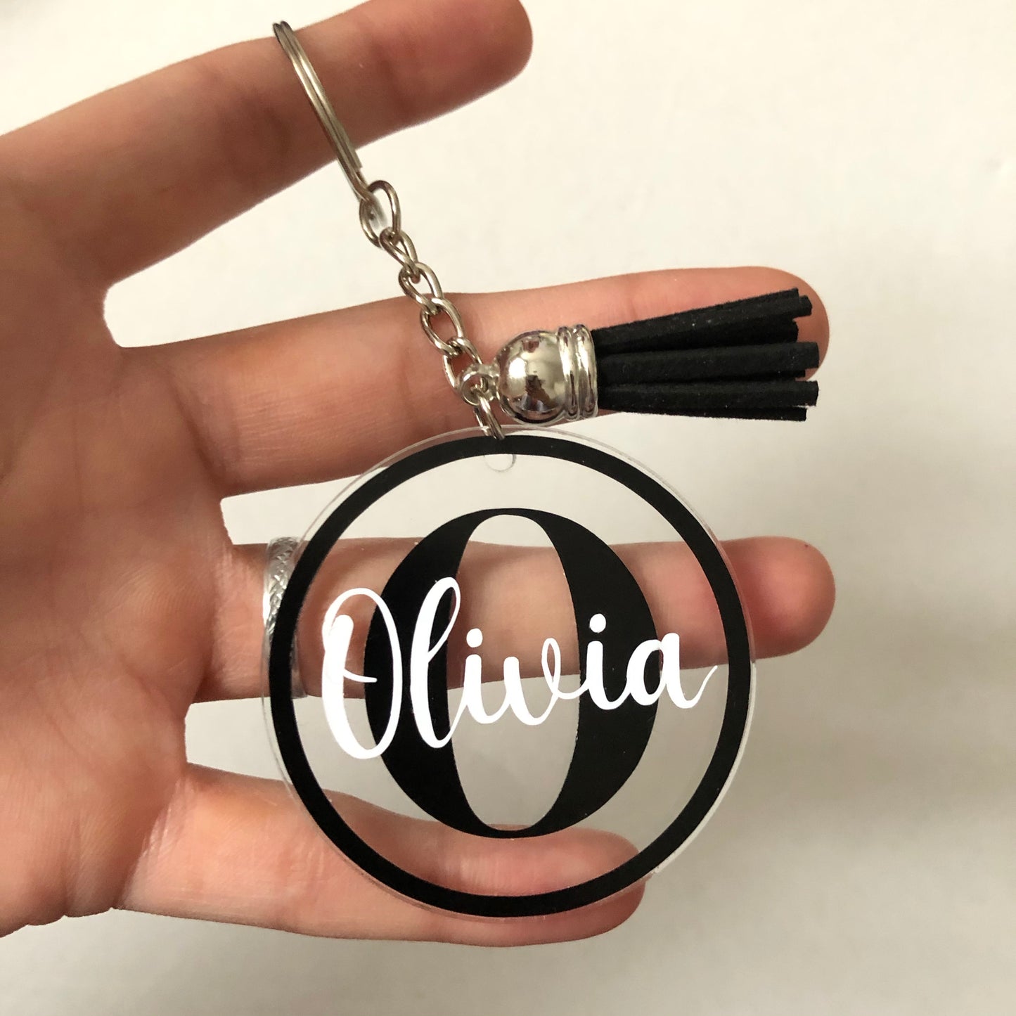 Personalised Circle monogram keyring