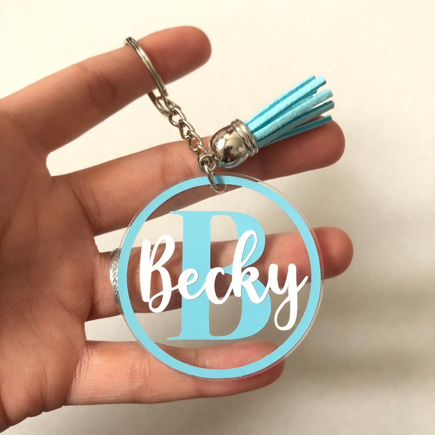 Personalised Circle monogram keyring