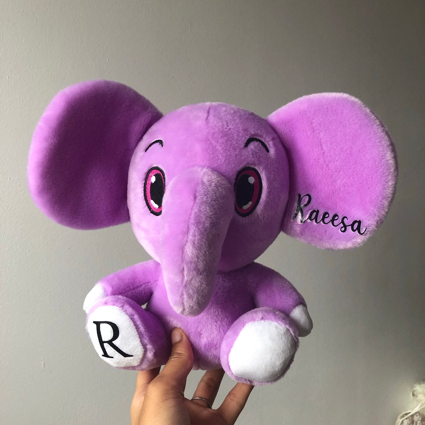 Personalised elephant plushie