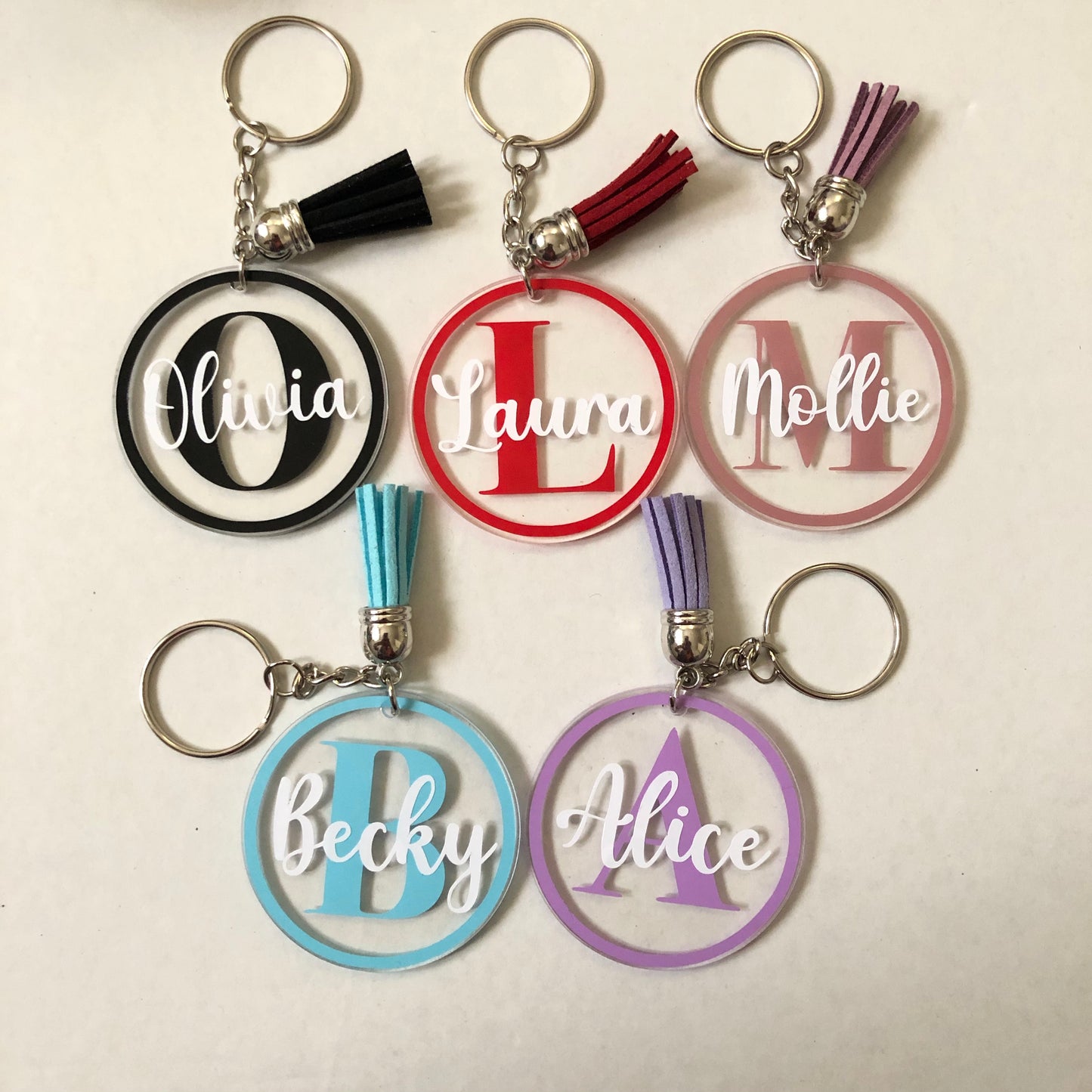 Personalised Circle monogram keyring