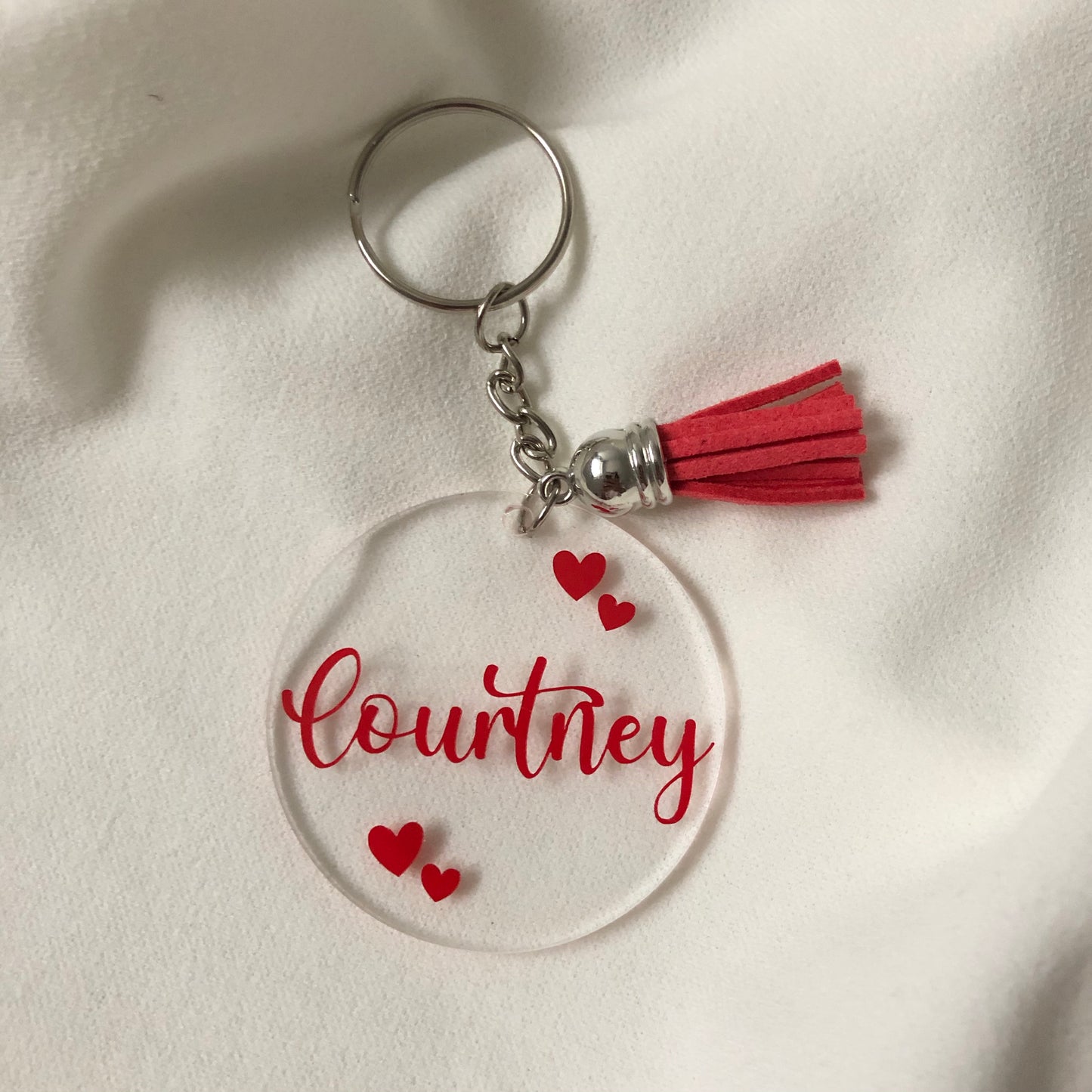 Personalised heart keyring