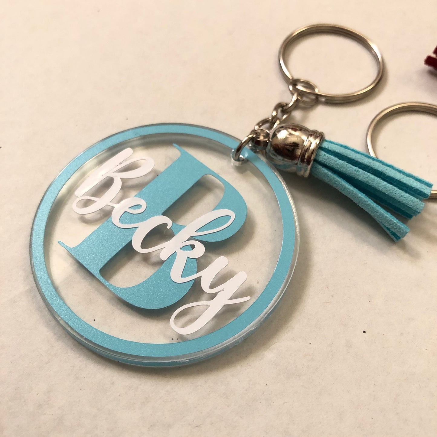 Personalised Circle monogram keyring