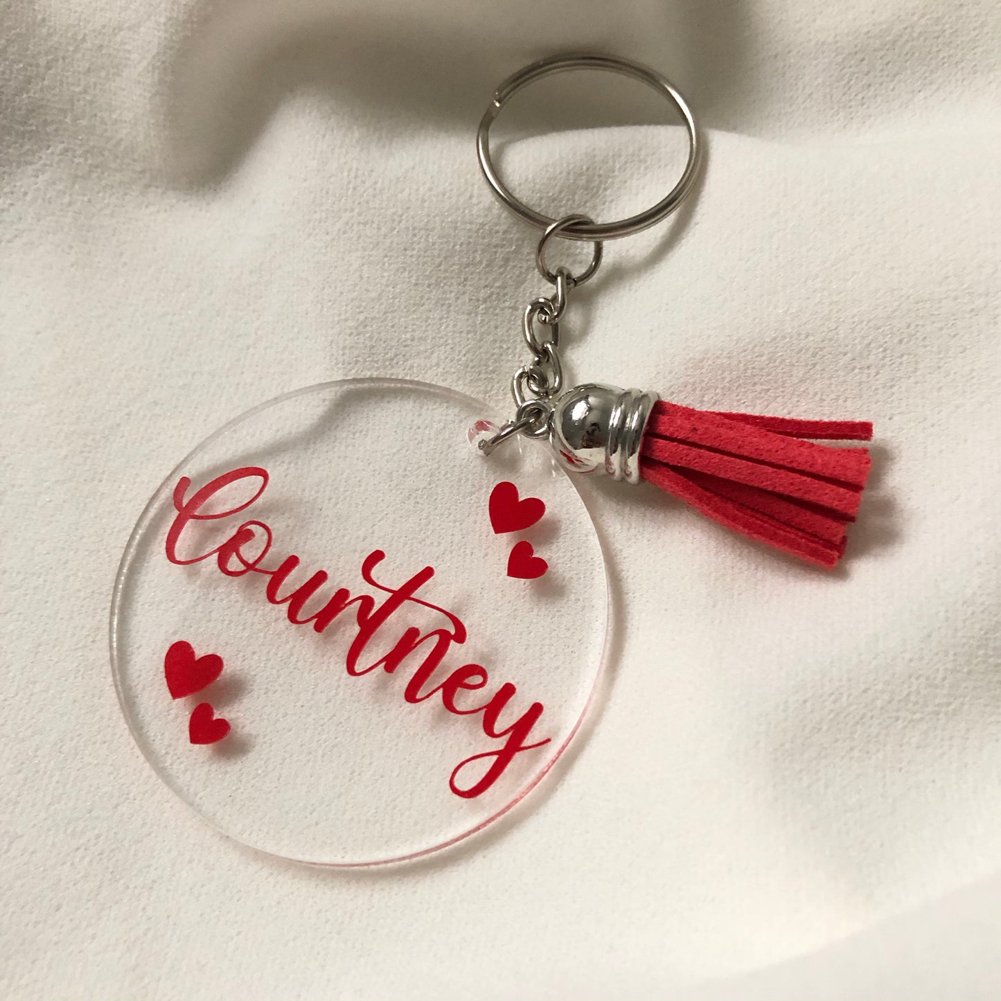 Personalised heart keyring