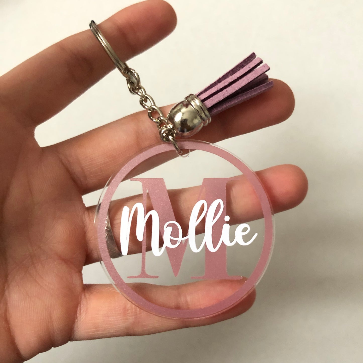 Personalised Circle monogram keyring